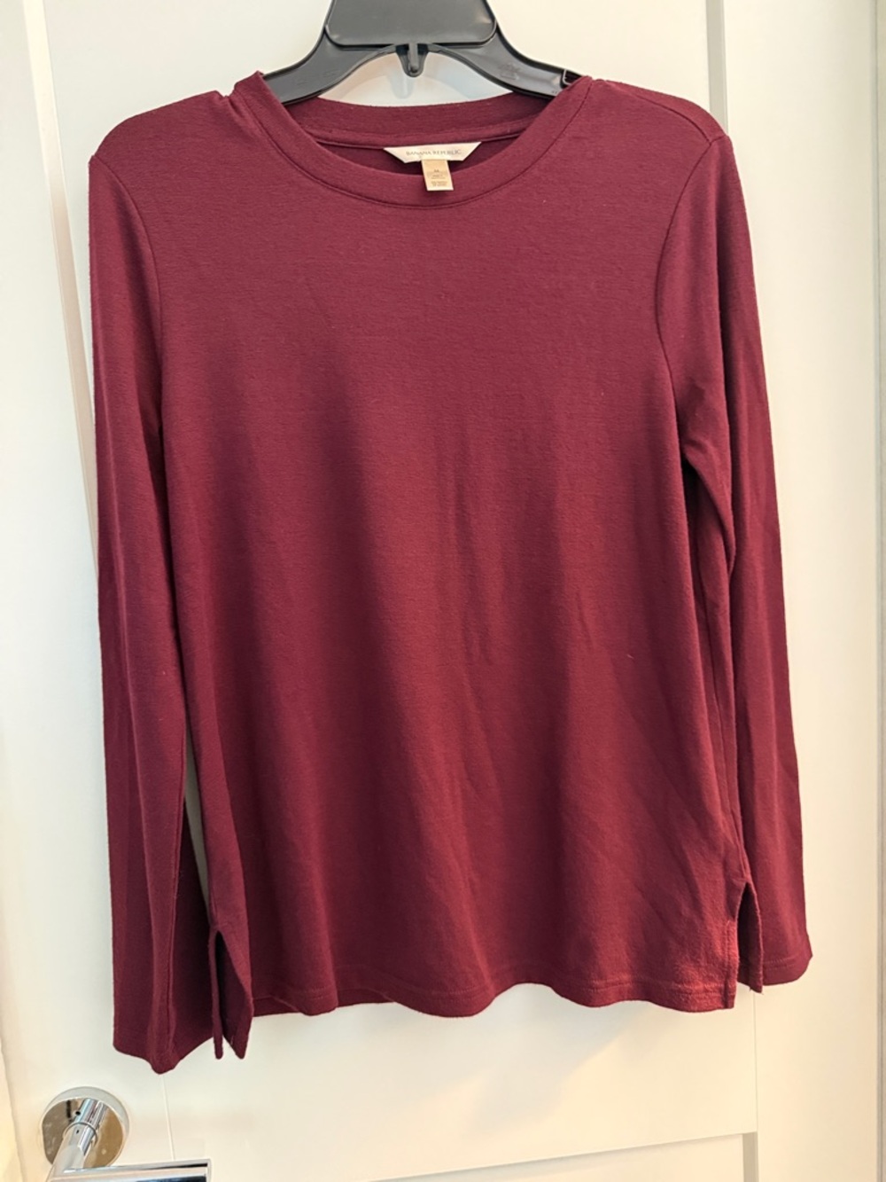 Banana Republic Burgundy Long Sleeve Crewneck Top